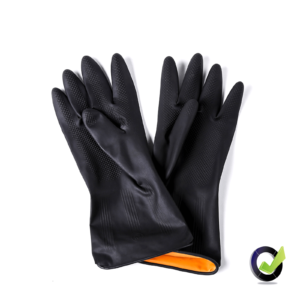 RUBBER GLOVES BLACK INDUSTRIAL 200GRM H/D